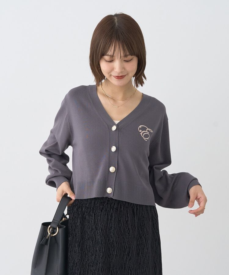 earth music&ecology「ロゴ刺繍カーディガン」|カーディガン|