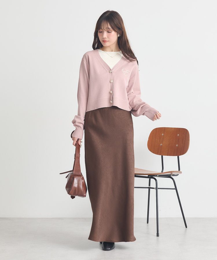 earth music&ecology「ロゴ刺繍カーディガン」|カーディガン|