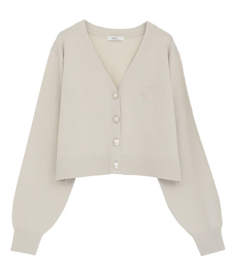earth music&ecology「ロゴ刺繍カーディガン」|カーディガン|