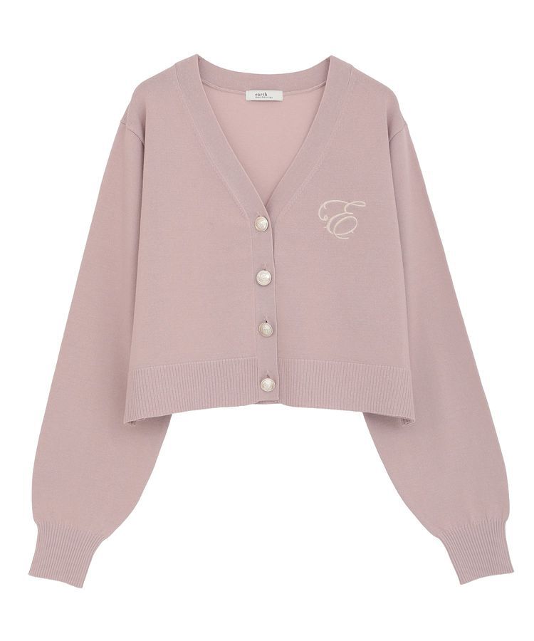 earth music&ecology「ロゴ刺繍カーディガン」|カーディガン|