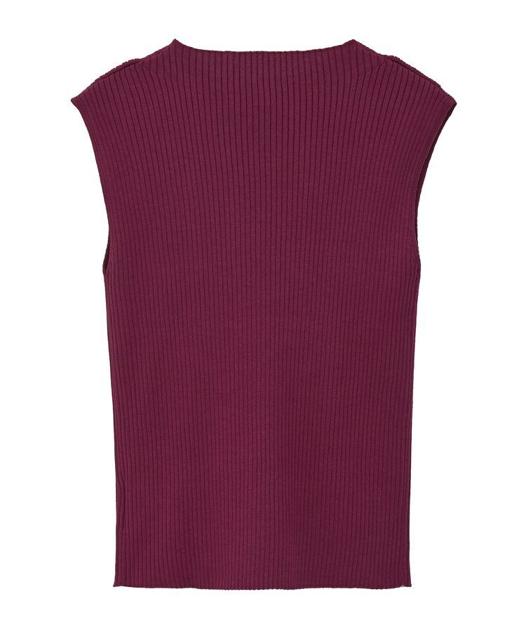 earth music&ecology「ランダムリブボトルネックノースリーブニット」|ニット・セーター|