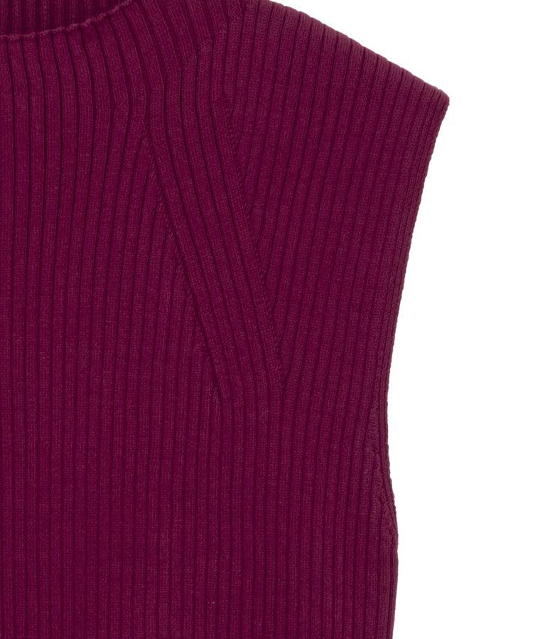 earth music&ecology「ランダムリブボトルネックノースリーブニット」|ニット・セーター|