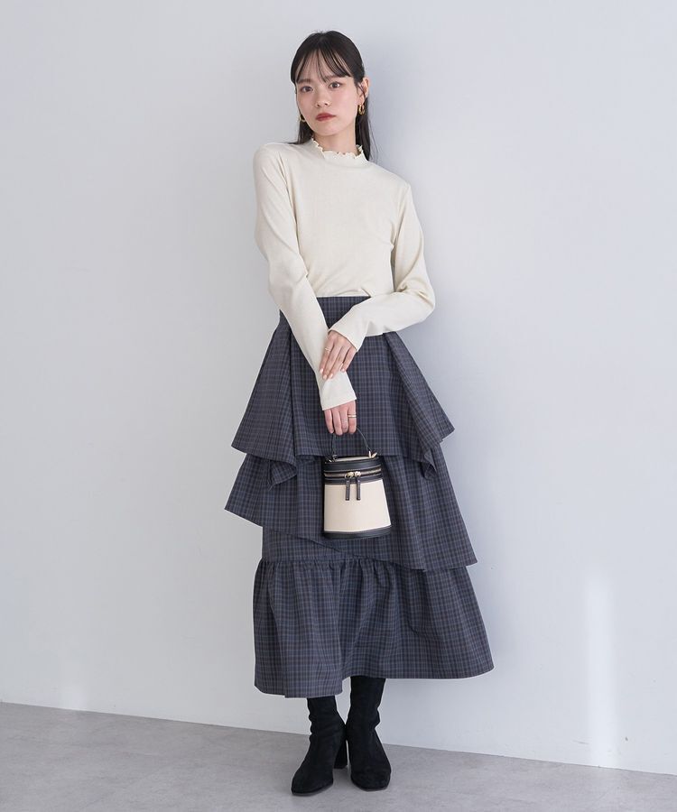 earth music&ecology「ラメテレコハイネックプルオーバー」|Tシャツ・カットソー|