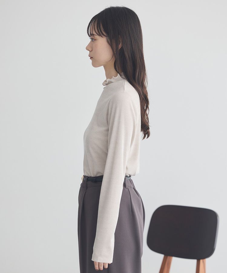 earth music&ecology「ラメテレコハイネックプルオーバー」|Tシャツ・カットソー|