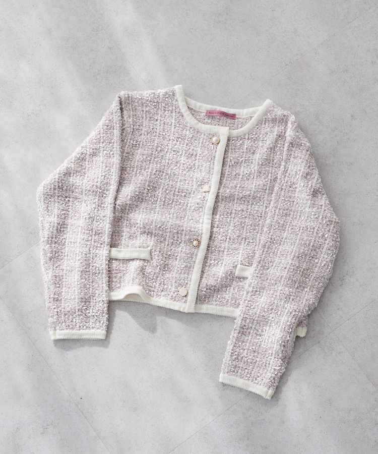 Maison de FLEUR Petite Robe「ツイードニットカーディガン」|カーディガン|