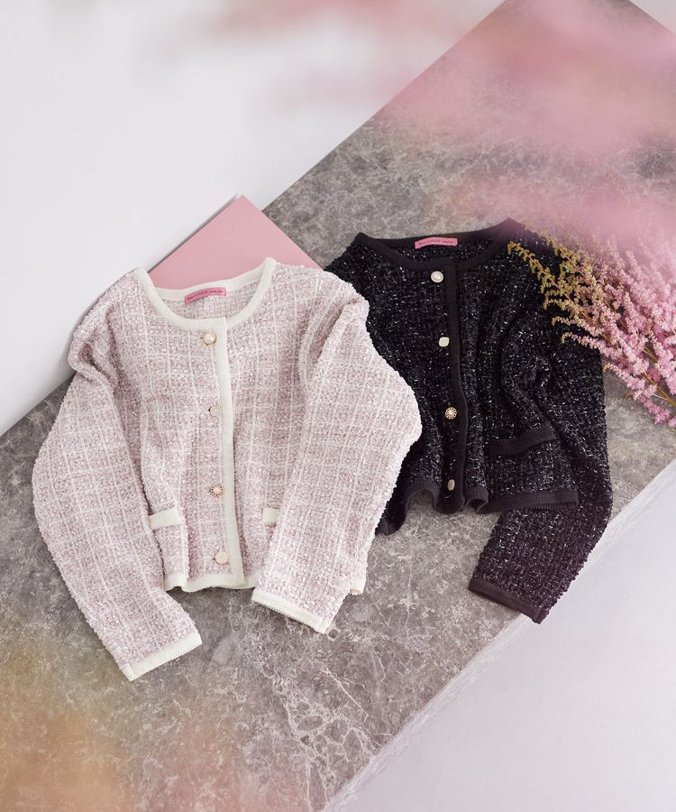 Maison de FLEUR Petite Robe「ツイードニットカーディガン」|カーディガン|