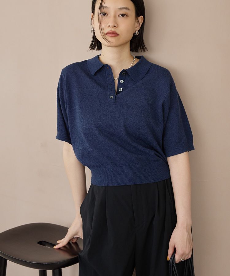 AMERICAN HOLIC「ブークレ半袖ニットトップス」|ニット・セーター|