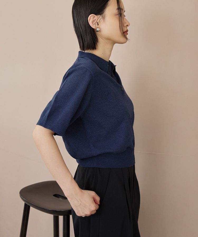 AMERICAN HOLIC「ブークレ半袖ニットトップス」|ニット・セーター|