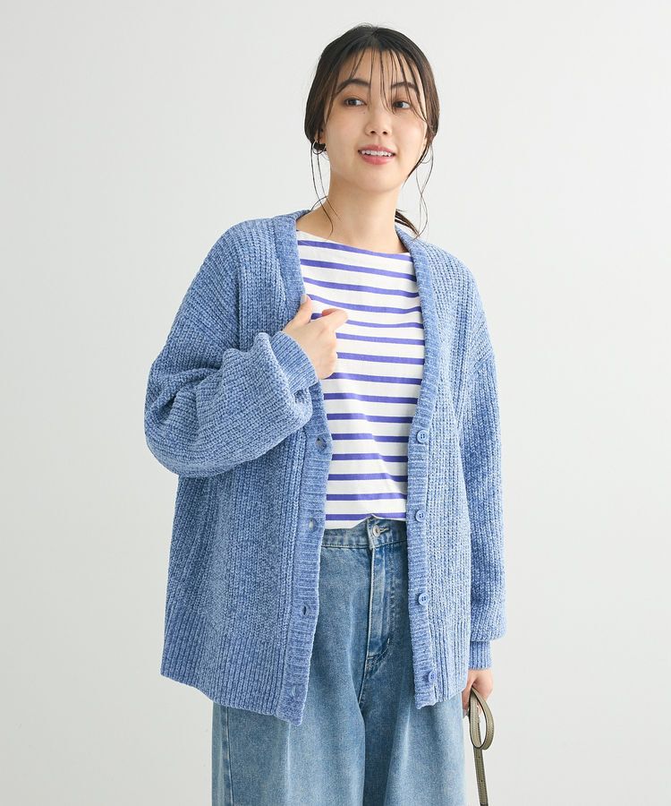 Green Parks「ベロアモールVネックカーディガン」|カーディガン|