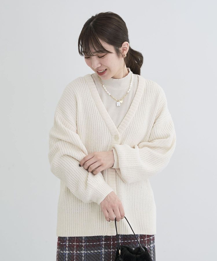 Green Parks「ベロアモールVネックカーディガン」|カーディガン|
