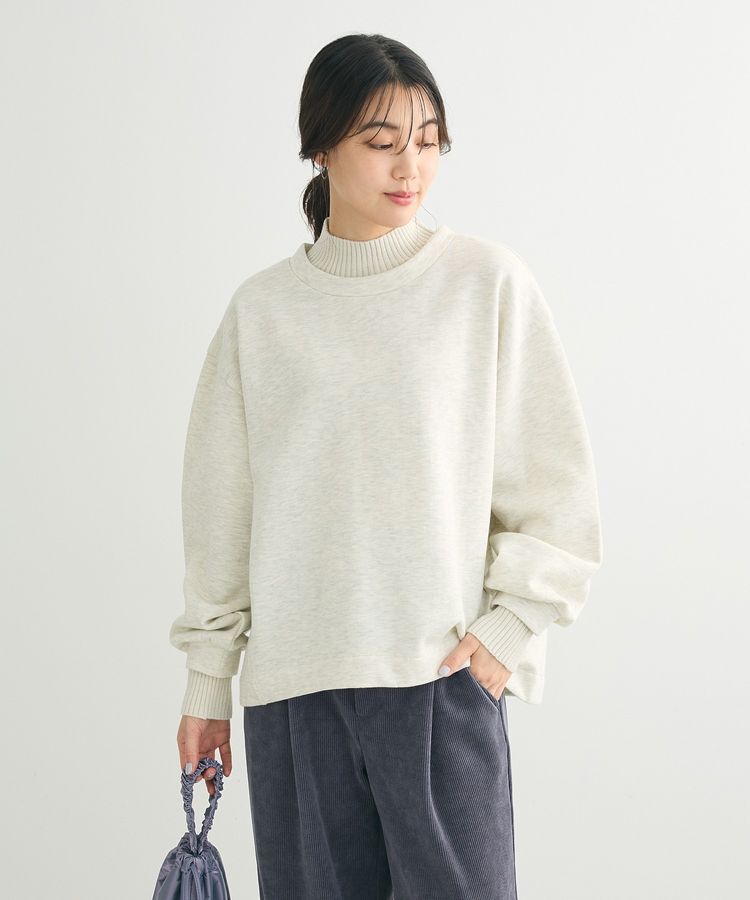 Green Parks「配色リブニットドッキング裏起毛プルオーバー」|スウェット・ジャージ|