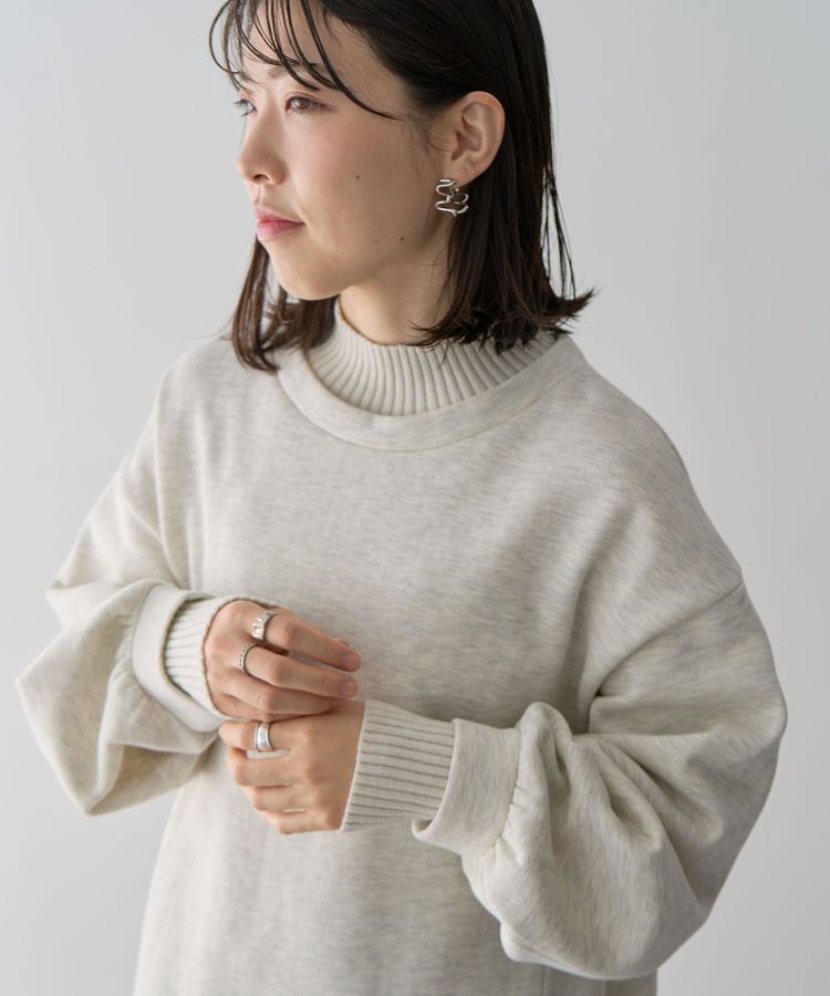 Green Parks「配色リブニットドッキング裏起毛プルオーバー」|スウェット・ジャージ|