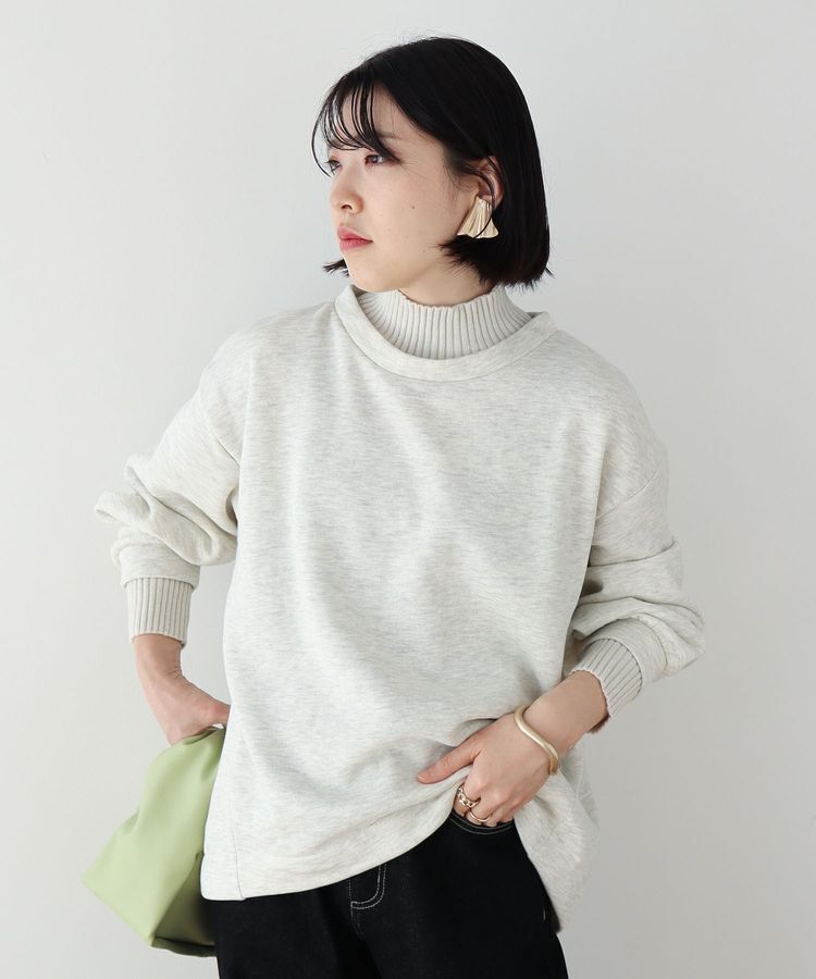 Green Parks「配色リブニットドッキング裏起毛プルオーバー」|スウェット・ジャージ|