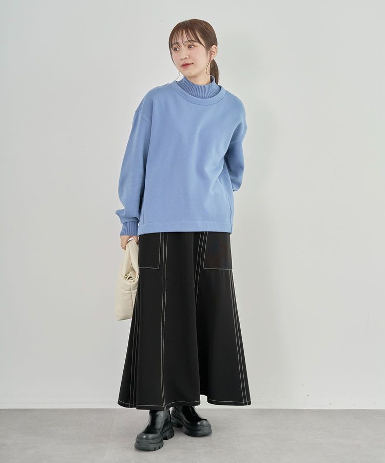Green Parks「配色リブニットドッキング裏起毛プルオーバー」|スウェット・ジャージ|