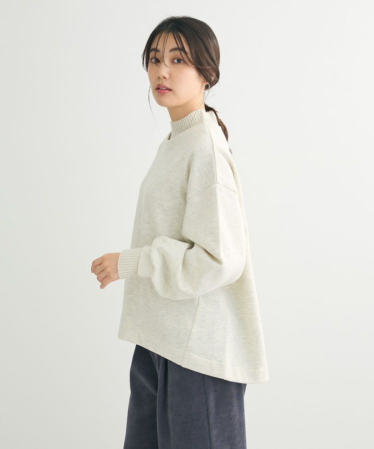 Green Parks「配色リブニットドッキング裏起毛プルオーバー」|スウェット・ジャージ|