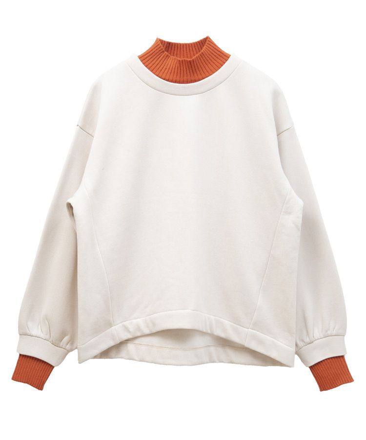 Green Parks「配色リブニットドッキング裏起毛プルオーバー」|スウェット・ジャージ|