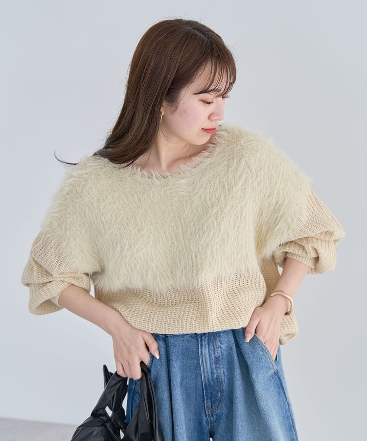 Green Parks「・Petit Fleur シャギーキリカエニット」|ニット・セーター|