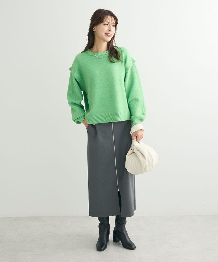 Green Parks「袖かのこニットプルオーバー」|ニット・セーター|