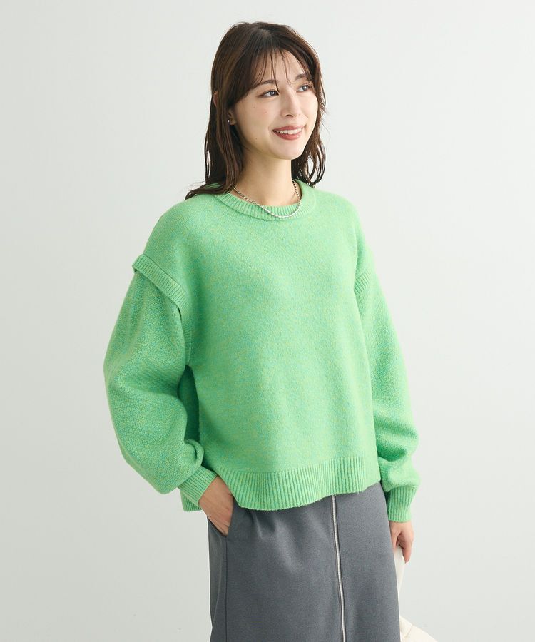 Green Parks「袖かのこニットプルオーバー」|ニット・セーター|