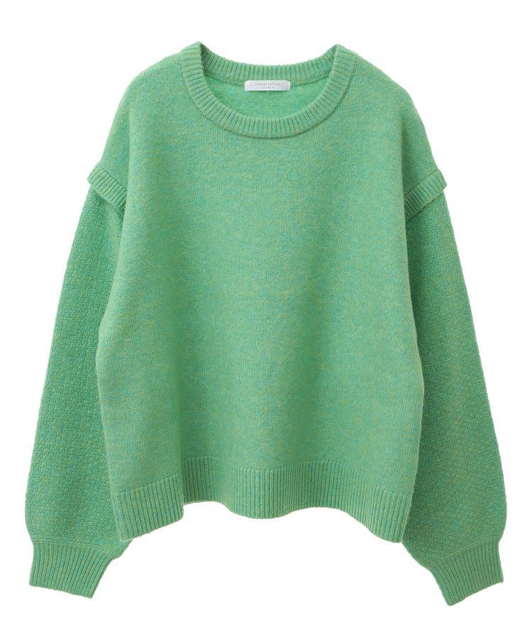 Green Parks「袖かのこニットプルオーバー」|ニット・セーター|