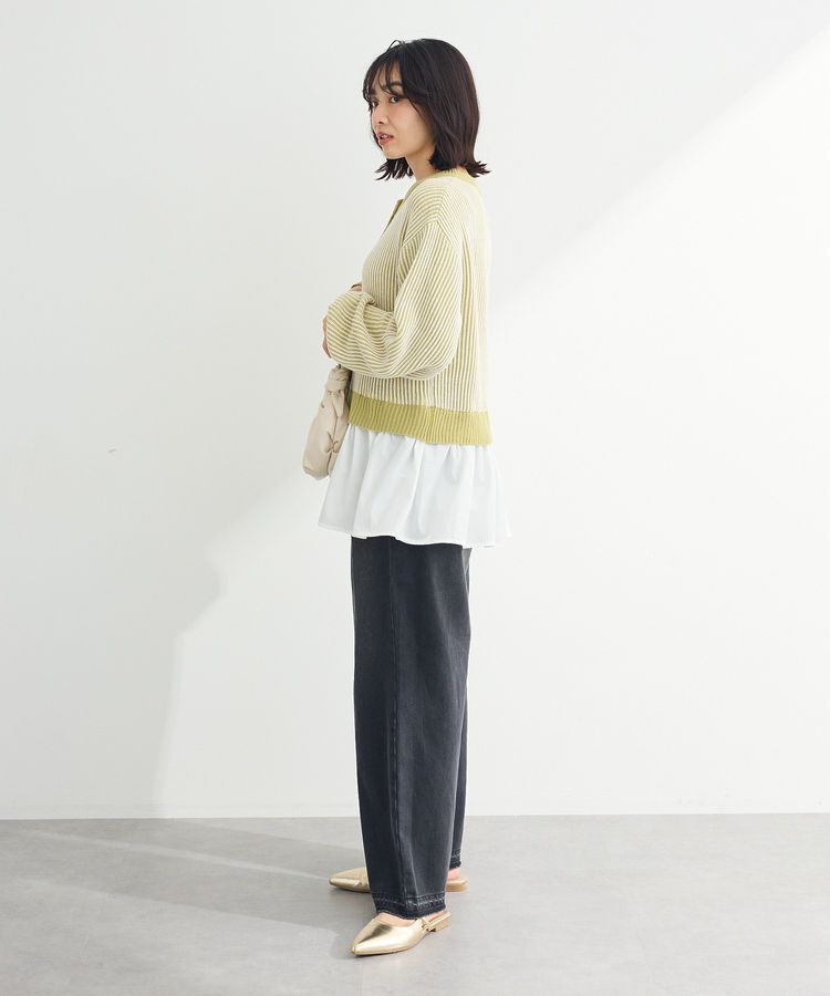 Green Parks「配色リブドッキングチュニック」|ニット・セーター|