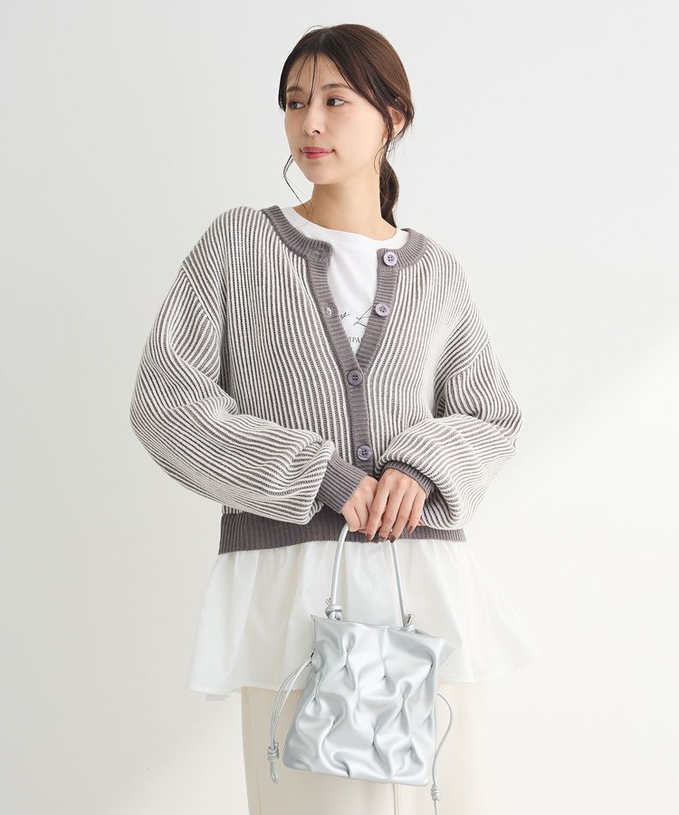 Green Parks「配色リブドッキングチュニック」|ニット・セーター|