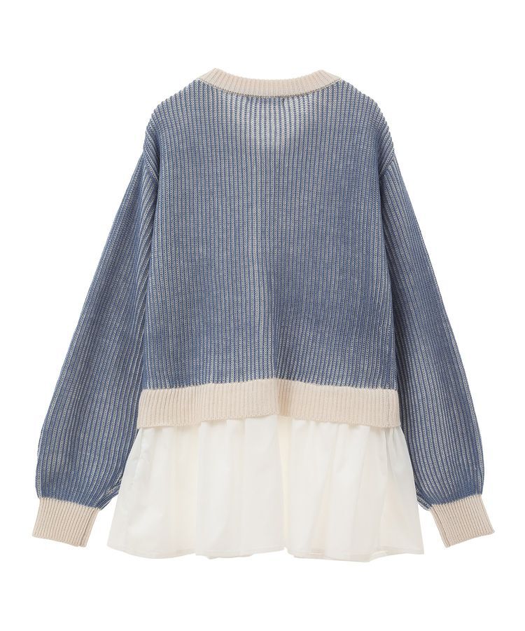 Green Parks「配色リブドッキングチュニック」|ニット・セーター|