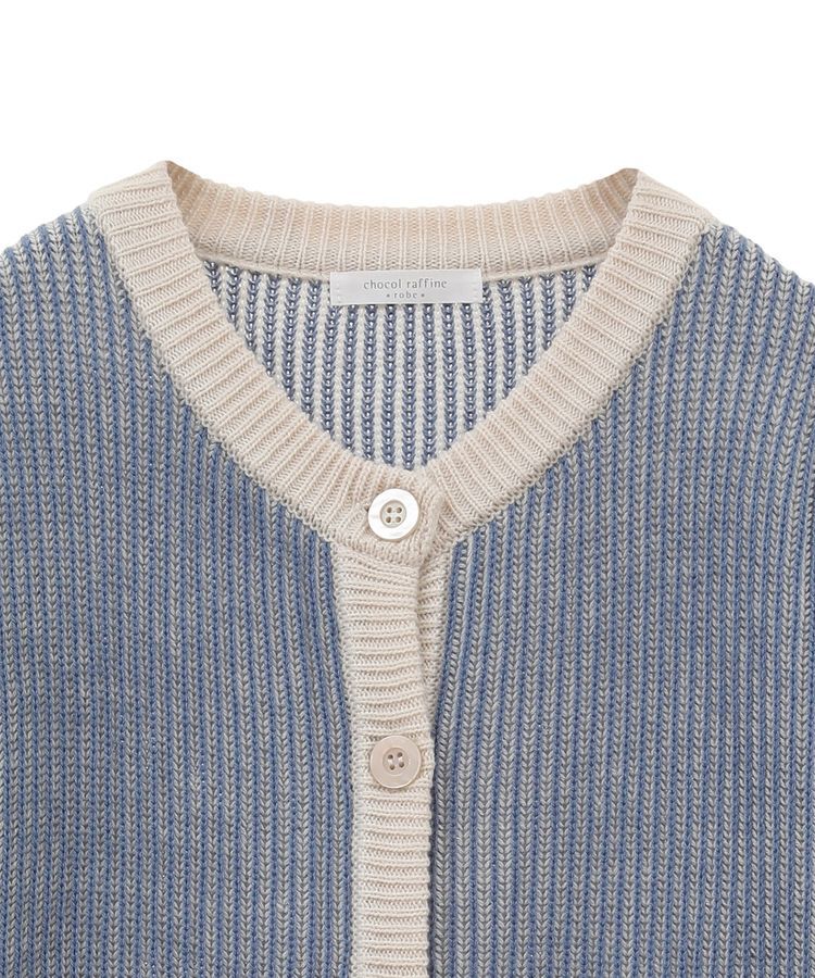 Green Parks「配色リブドッキングチュニック」|ニット・セーター|