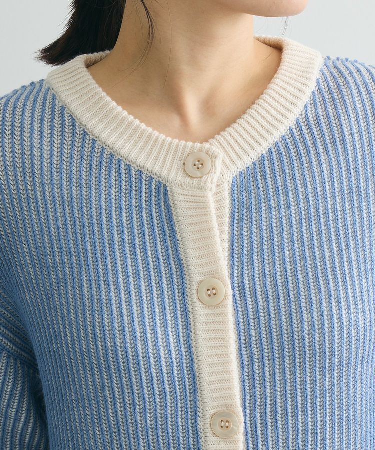 Green Parks「配色リブドッキングチュニック」|ニット・セーター|