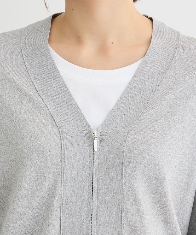 Green Parks「フロントZIPニットカーディガン」|カーディガン|