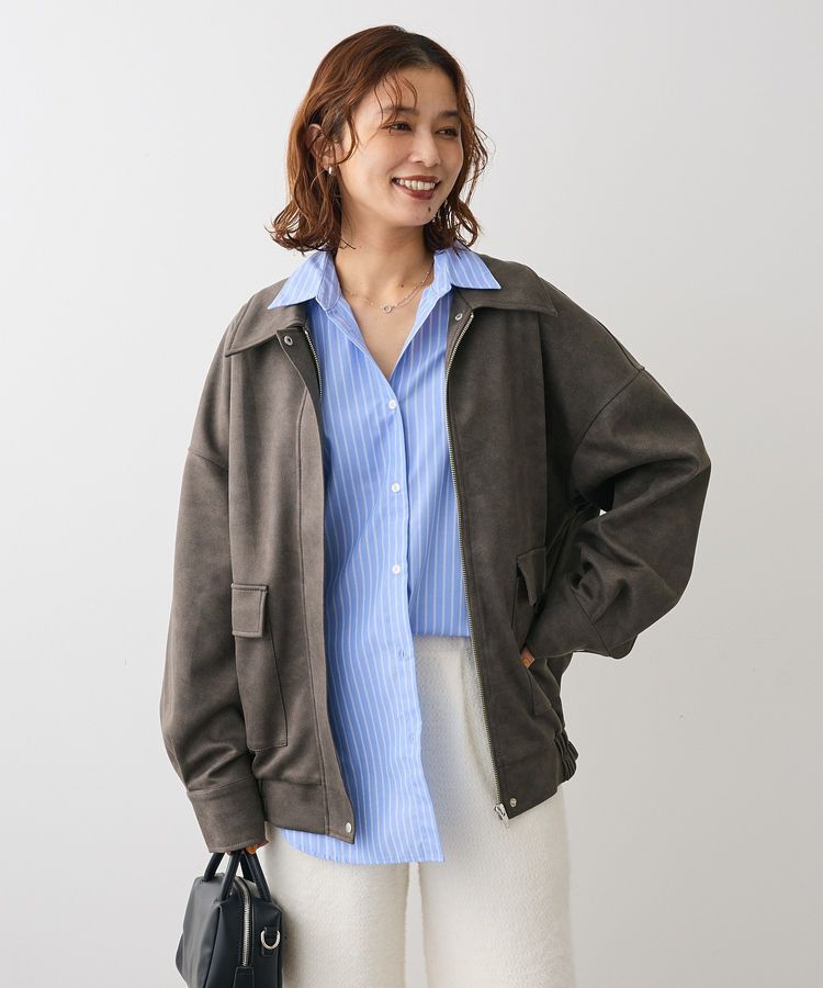 Green Parks「・ELENCARE DUE スエードポンチブルゾン」|ステンカラーコート|