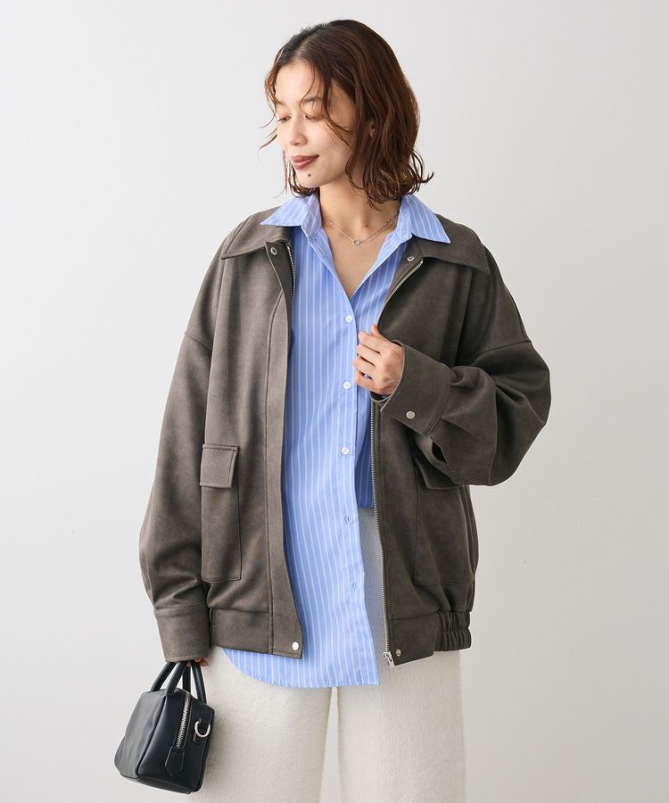 Green Parks「・ELENCARE DUE スエードポンチブルゾン」|ステンカラーコート|