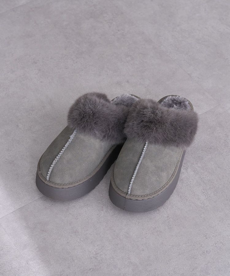 Green Parks「・minia フェイクムートンサンダル」|サンダル|Gray