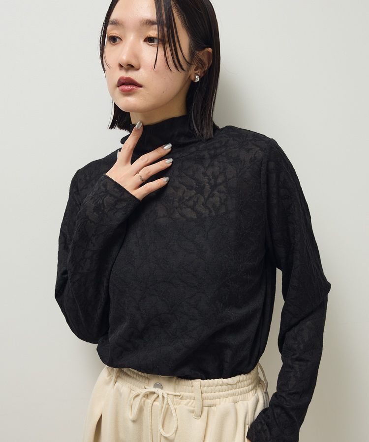 Green Parks「レースハイネックプルオーバー」|Tシャツ・カットソー|