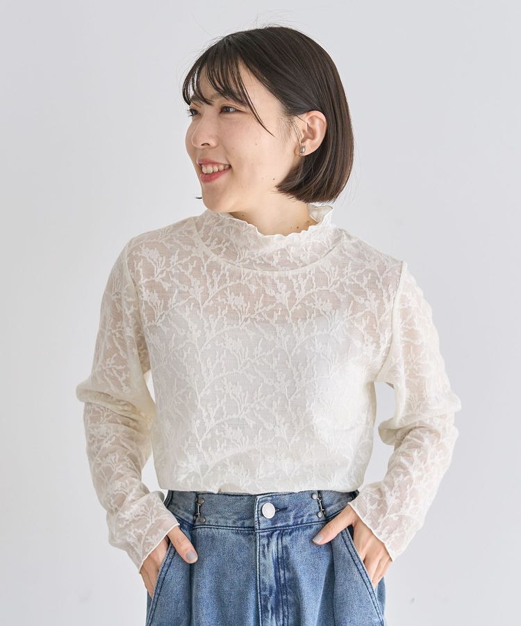 Green Parks「レースハイネックプルオーバー」|Tシャツ・カットソー|