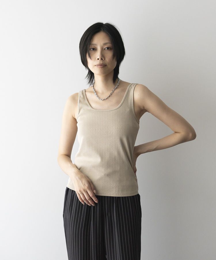 GARAGE OF GOOD CLOTHING「【日本製】FANCTIONALフライススクエアネックタンクトップ」|インナー|Beige