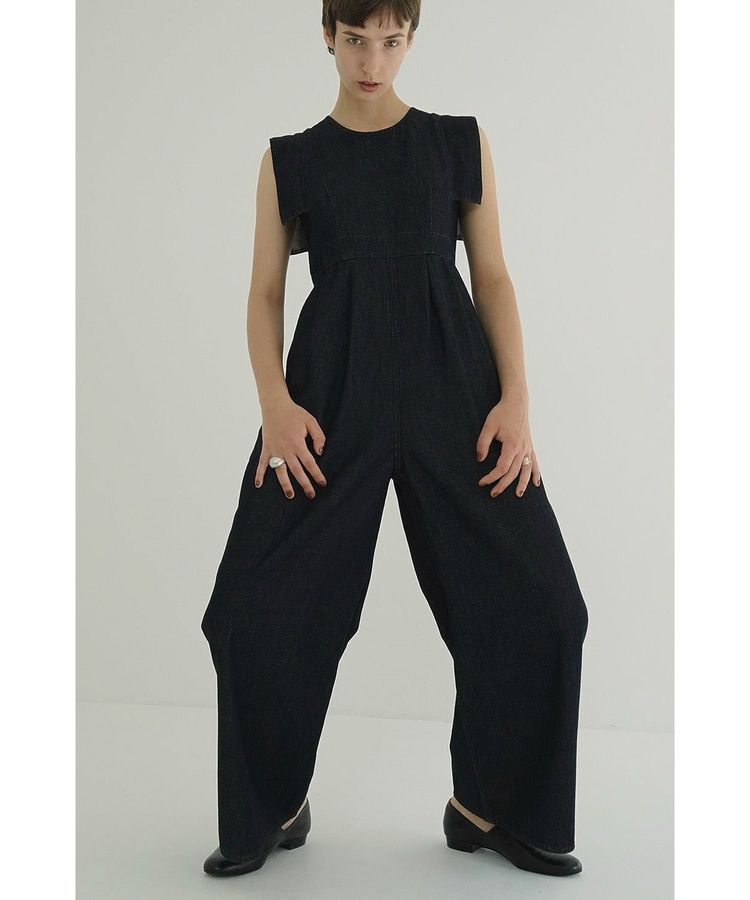 GARAGE OF GOOD CLOTHING「【CLANE】SQUARE SLEEVE DENIM ALL IN ONE」|オールインワン|Indigo