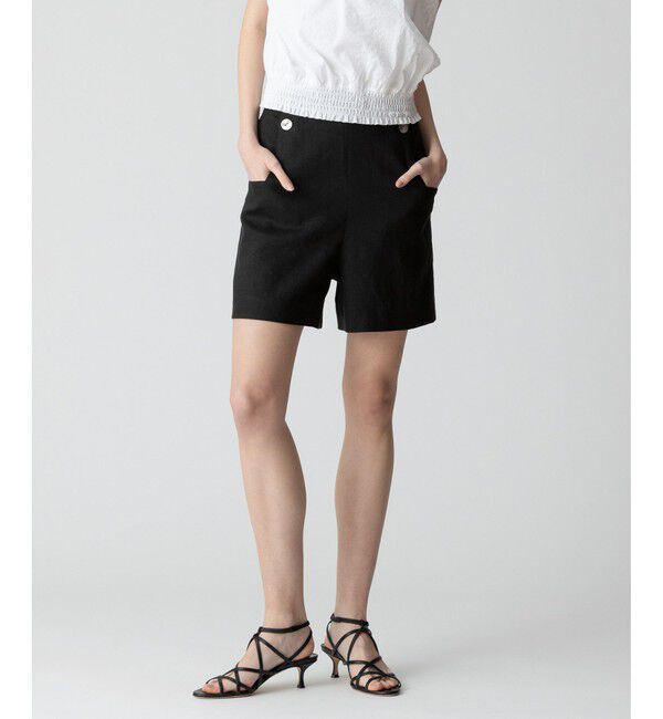 allureville「リネン/ポリエステルハイライズショートパンツ」|その他|