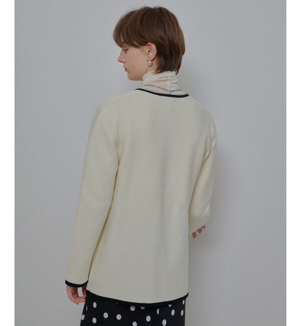 allureville「ガーターノーカラーニットジャケット」|カーディガン|