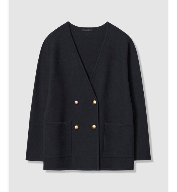 allureville「ガーターノーカラーニットジャケット」|カーディガン|