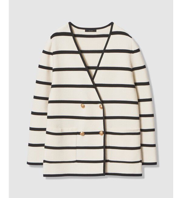 allureville「ガーターノーカラーニットジャケット」|カーディガン|