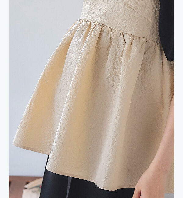 titivate「ふくれジャガードリボントップス」|シャツ・ブラウス|