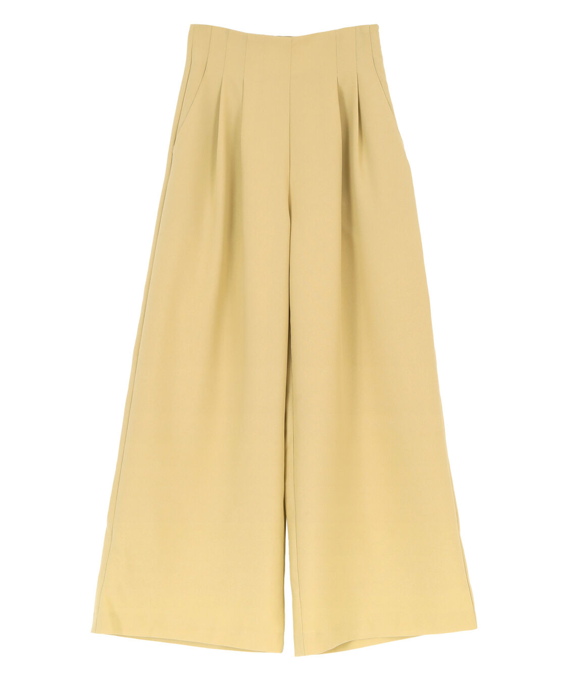 titivate「ハイウエストツータックワイドパンツ」|スラックス|イエロー