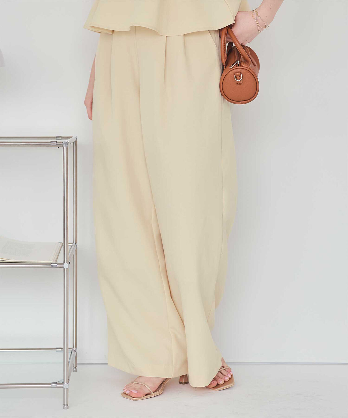 titivate「ハイウエストツータックワイドパンツ」|スラックス|