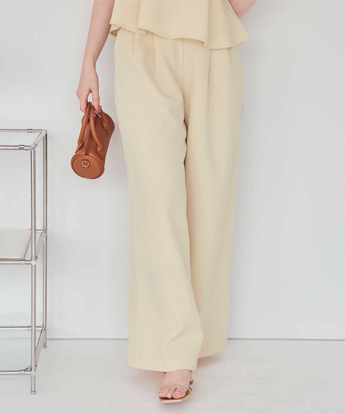 titivate「ハイウエストツータックワイドパンツ」|スラックス|