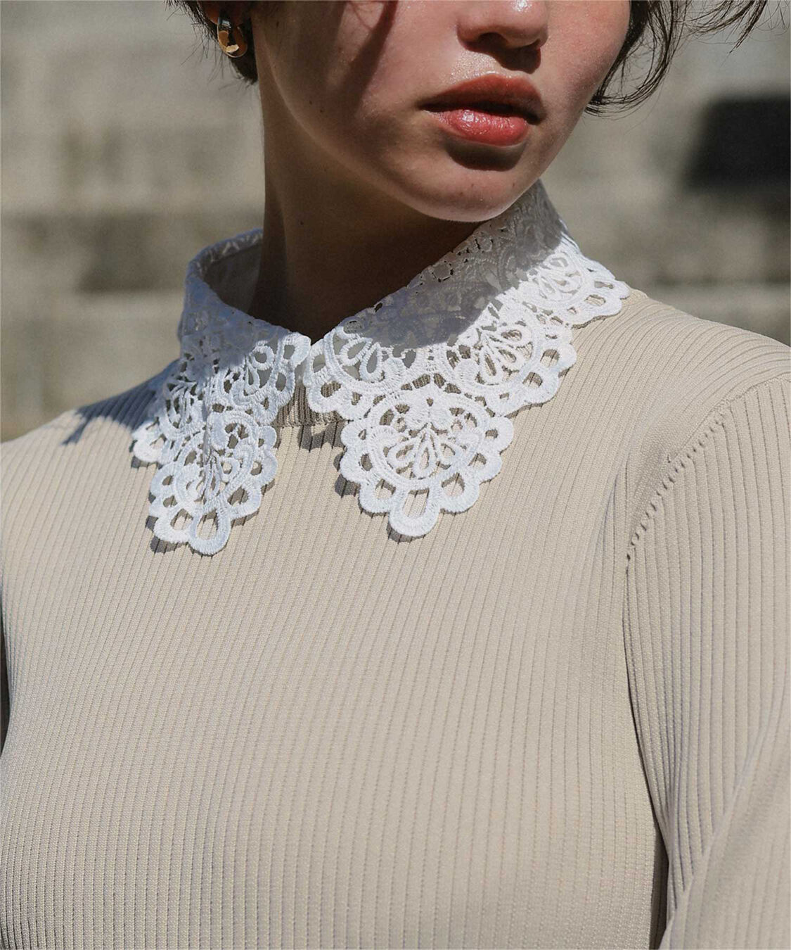 titivate「襟付きボリュームスカートニットワンピース」|ワンピース|