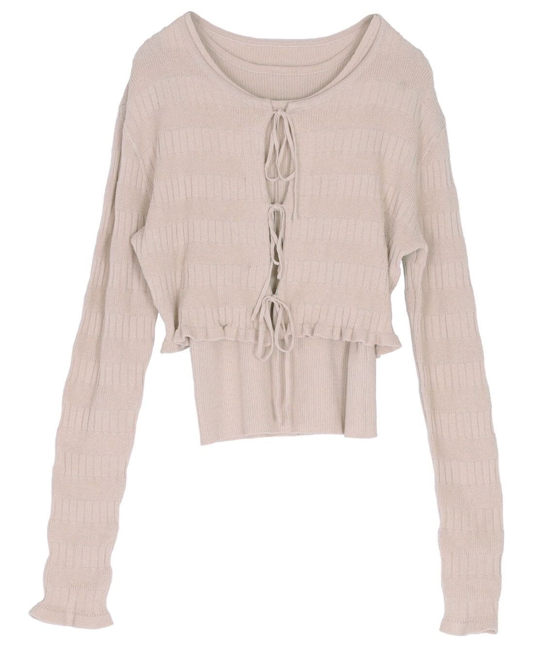 titivate「【さやかさんS/Sコラボ】リボンデザインカーディガン/ノースリーブニットセット」|ニット・セーター|