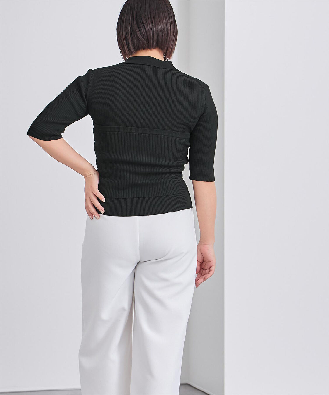 ur's「リブニットポロ&times;ビスチェセット」|ポロシャツ|