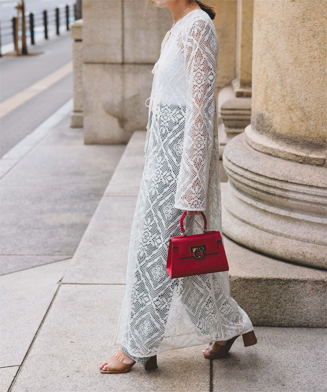 titivate「【さやかさんS/Sコラボアイテム】前後2wayレースロングガウン」|カーディガン|