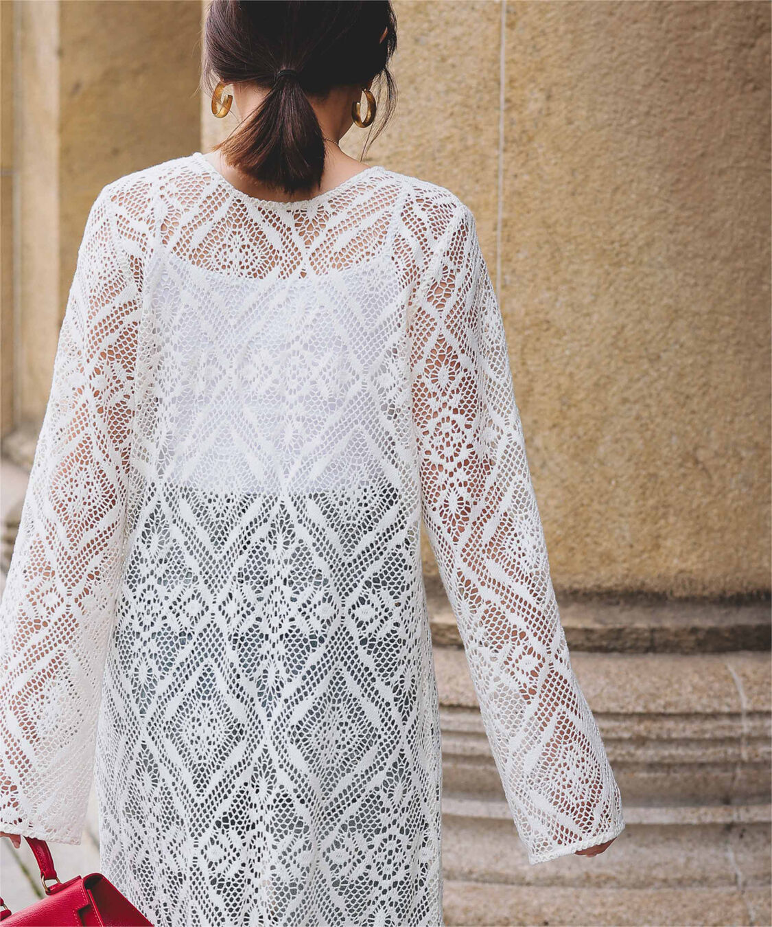 titivate「【さやかさんS/Sコラボアイテム】前後2wayレースロングガウン」|カーディガン|